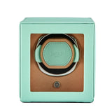 WOLF Cub Single Watch Winder with Cover Seltzer Mint/Peach 461125