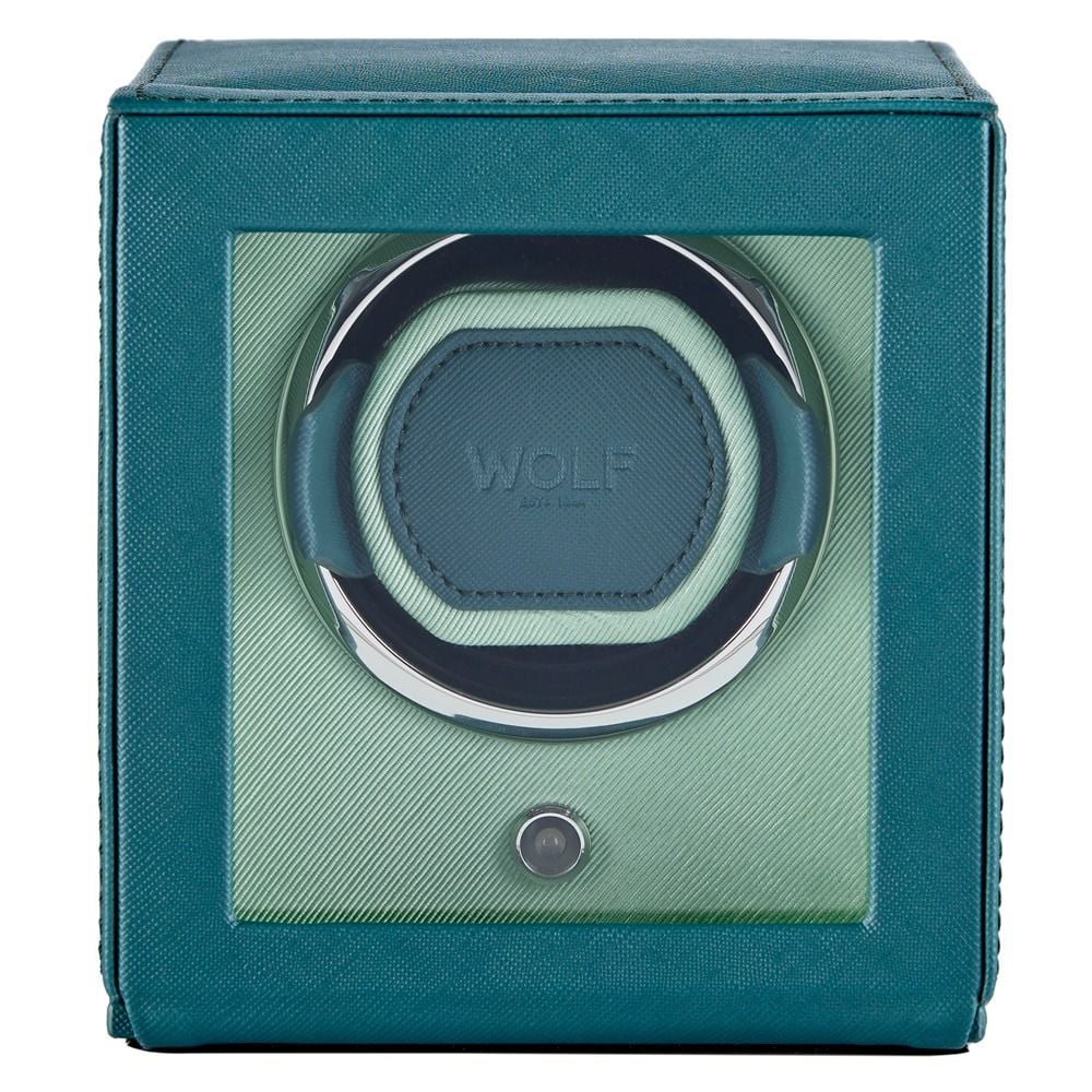 WOLF Cub Single Watch Winder with Cover Seltzer Teal/Mint 461140