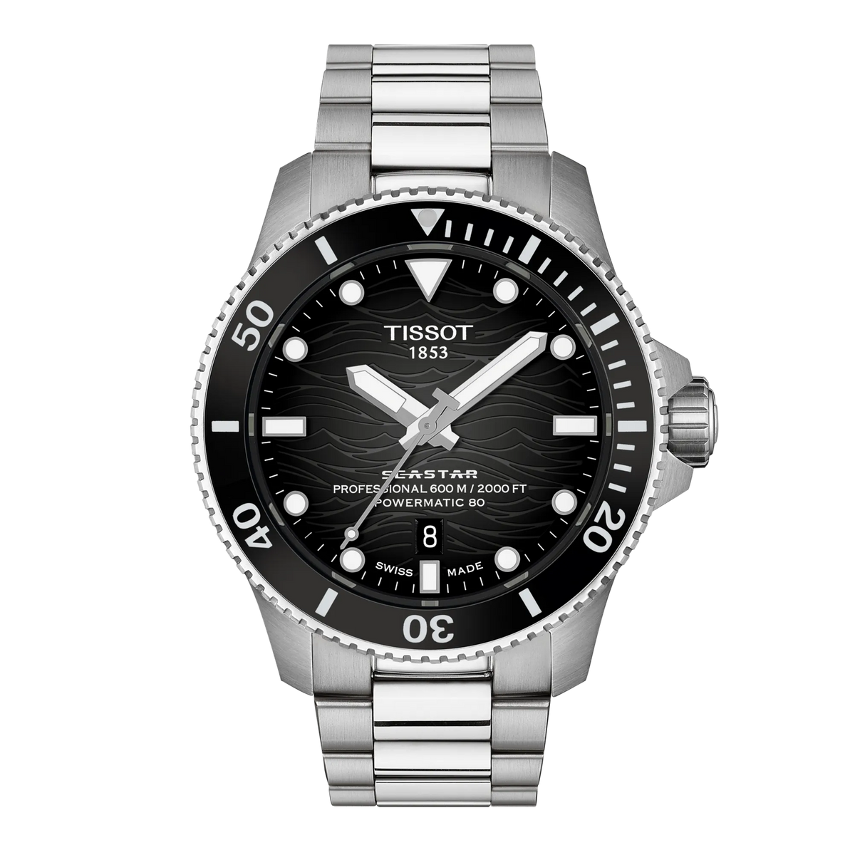 Tissot Seastar 2000 Powermatic 80 44mm Grey Dial Men's Watch T1209071105100
