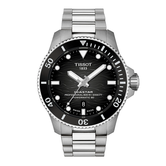 Tissot Seastar 2000 Powermatic 80 44mm Grey Dial Men's Watch T1209071105100