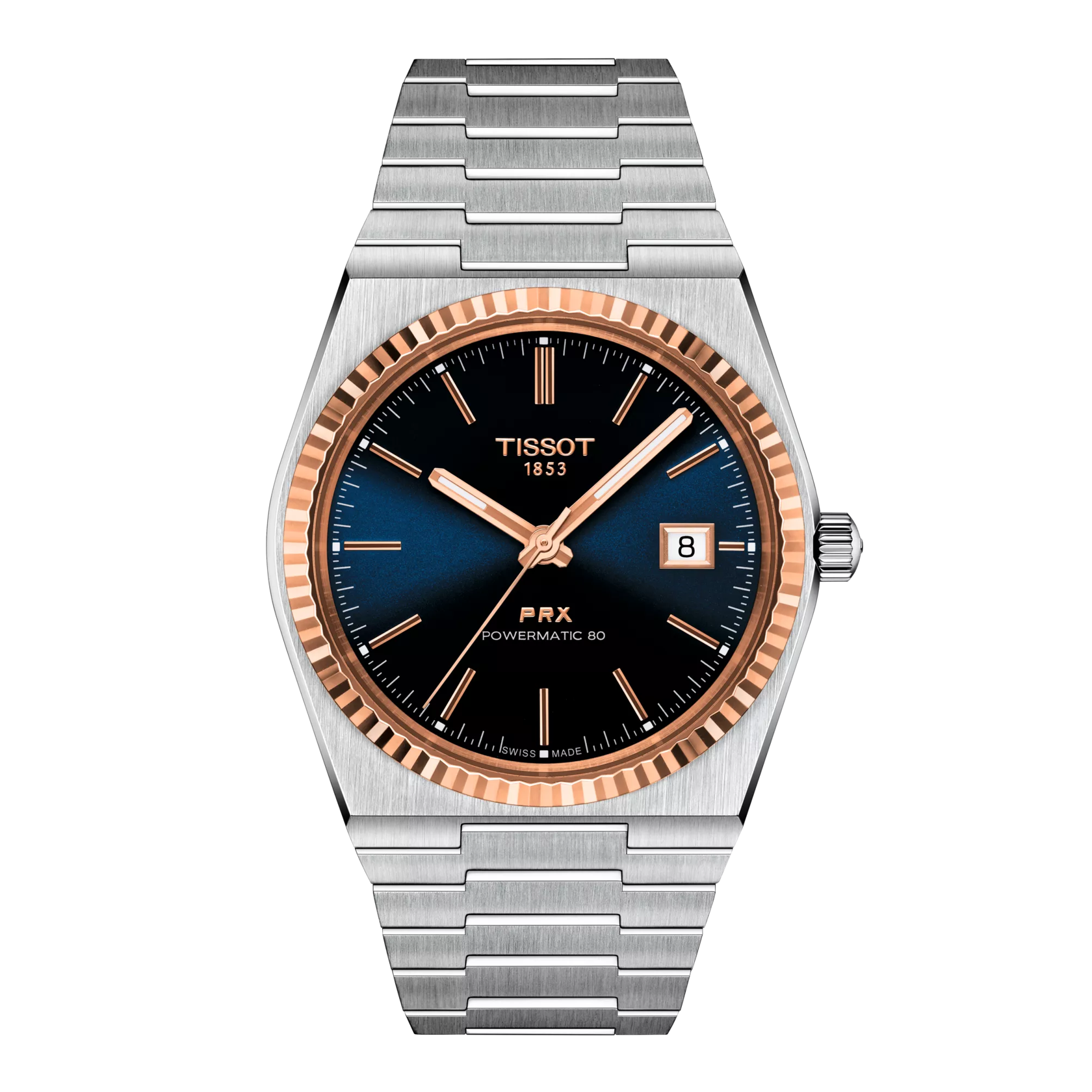 Tissot PRX Gold 40mm Graded Blue-Black Dial Men's Watch T9314074104100