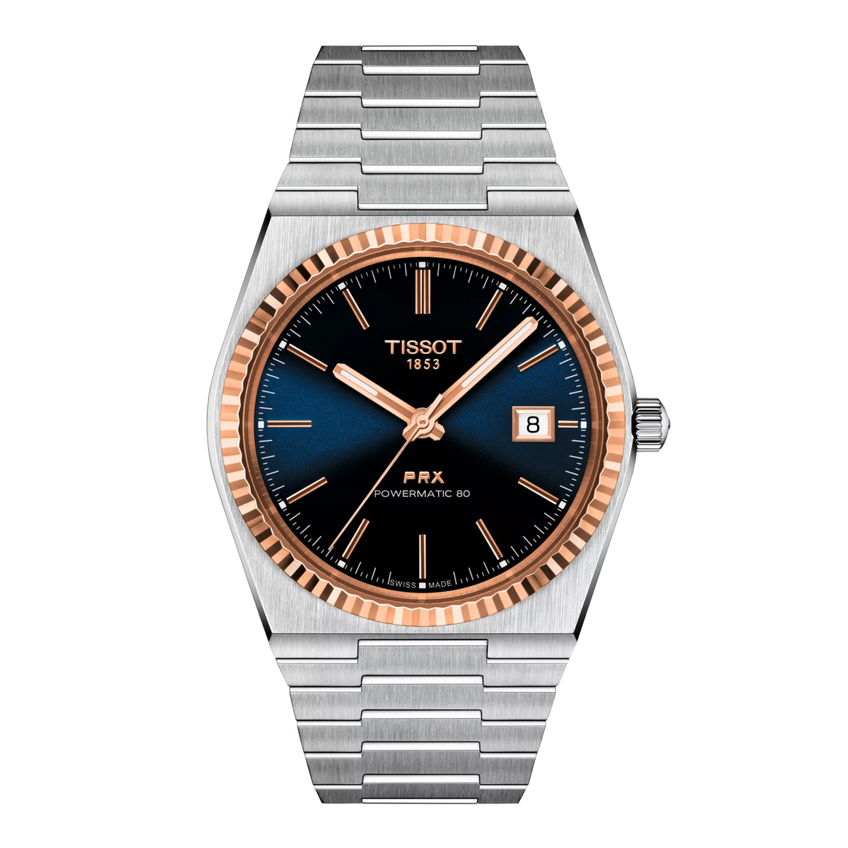 Tissot PRX Gold 40mm Graded Blue-Black Dial Men's Watch T9314074104100