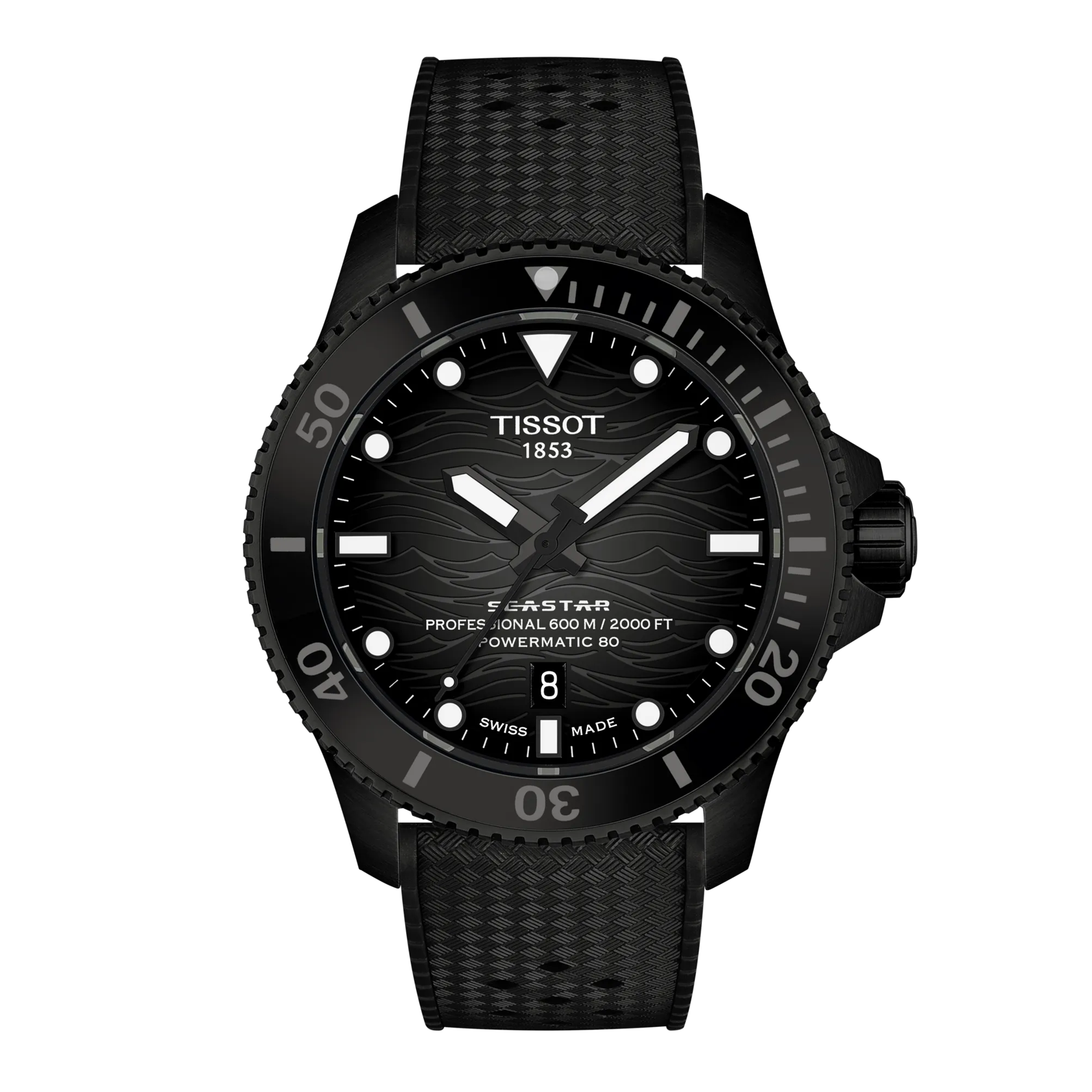 Tissot Seastar 2000 Powermatic 80 44mm Grey Dial Men's Watch T1209073705100