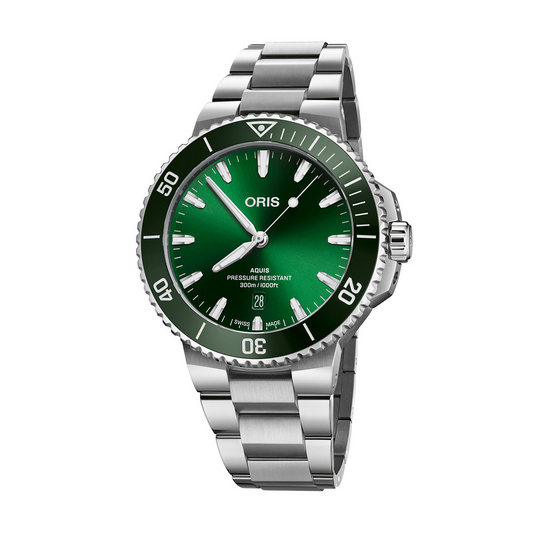 Oris Aquis Date 43.5mm Green Dial Steel Men's Watch 01 733 7789 4157-07 8 23 04PEB