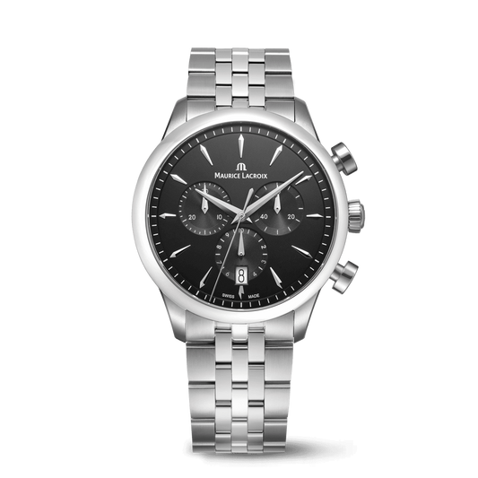 Maurice Lacroix 1975 Quartz Chronograph 40mm Black Dial Men's Watch 751038-SS002-330-1