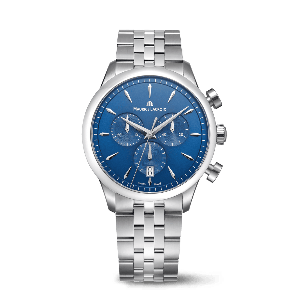 Maurice Lacroix 自動巻き時計 青文字盤　40ミリ Maurice Lacroix 1975 Quartz Chronograph 40mm Blue Dial Men's Watch