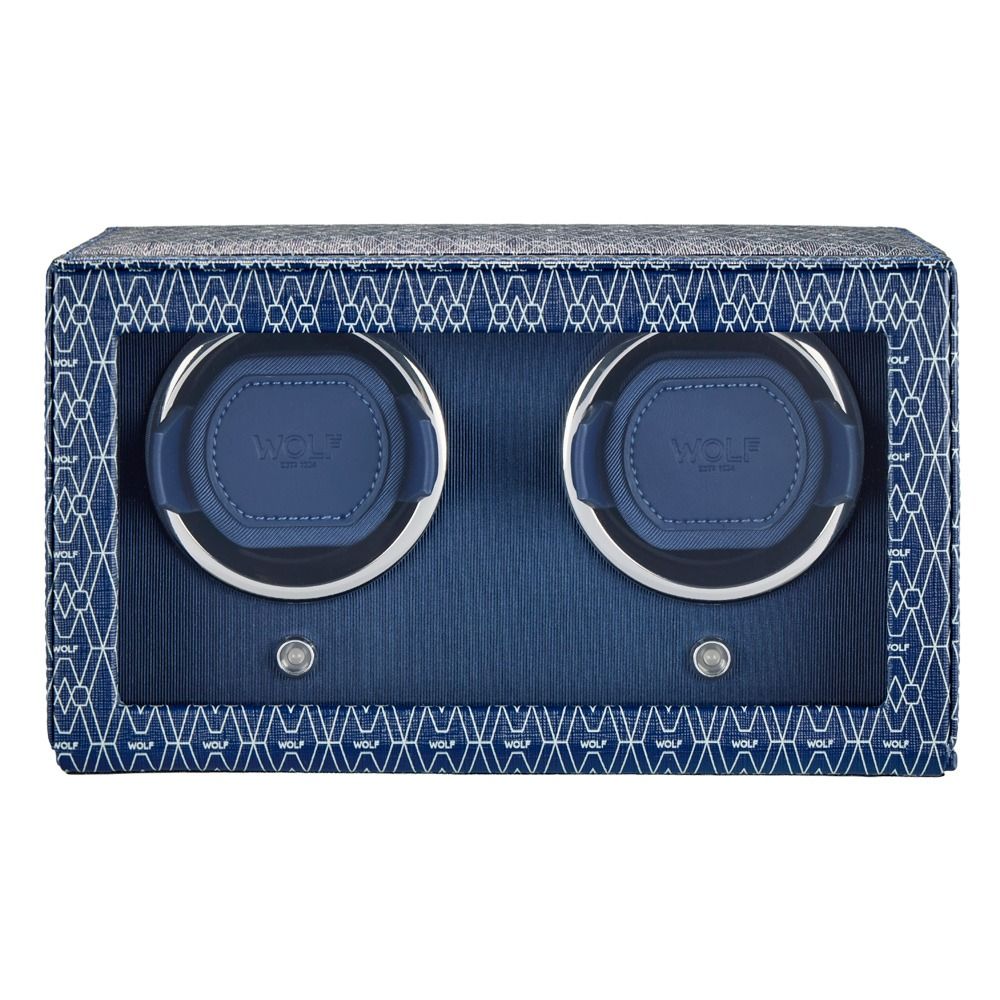 WOLF Signature Double Watch Winder Blue 770224