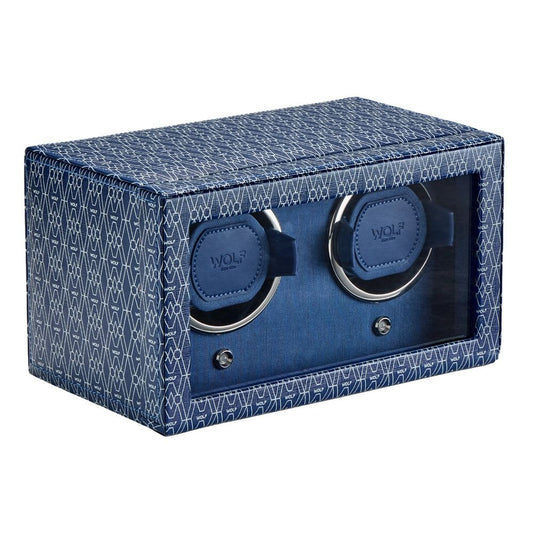 WOLF Signature Double Watch Winder Blue 770224
