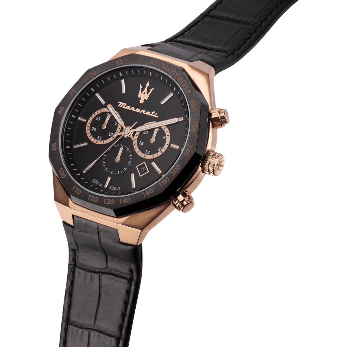 Rose 45mm Watch Maserati – Time Chronograph Stile Gold-Black Machine R887164200 Men\'s Plus