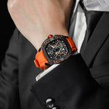 Tsar Bomba Dark Matter 5 43mm Orange Skeleton Dial Men's Watch TB8605-03