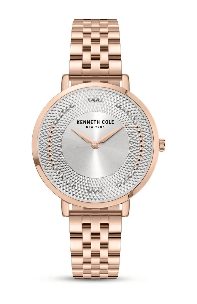Kenneth Cole New York Orologio Da Uomo Classics, Quarzo Giapponese, Cassa Acciaio IP Oro Rosa, Quadrante Blu, Cinturino Pelle 41mm