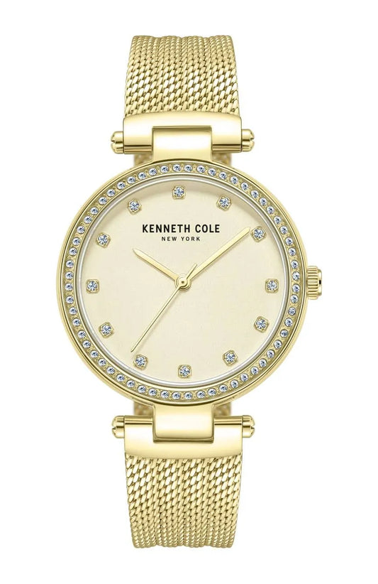 Kenneth Cole New York 34mm Crystal Bezel Gold Women's Watch KCWLG0048503