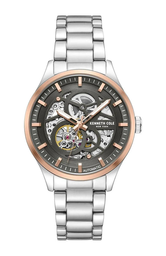 Kenneth Cole New York 42mm Automatic Grey Skeleton Men's Watch KCWGY0046402