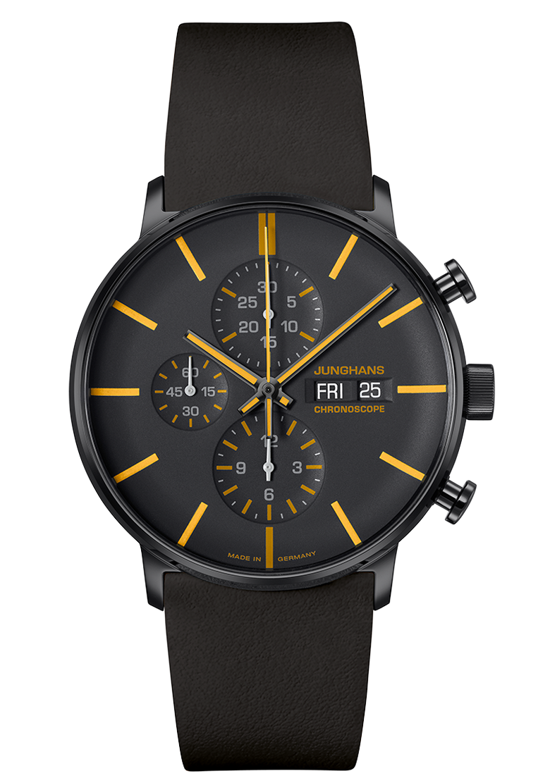 Junghans FORM A Chronoscope English Date 42mm Black Dial Men's Watch 27/4372.03