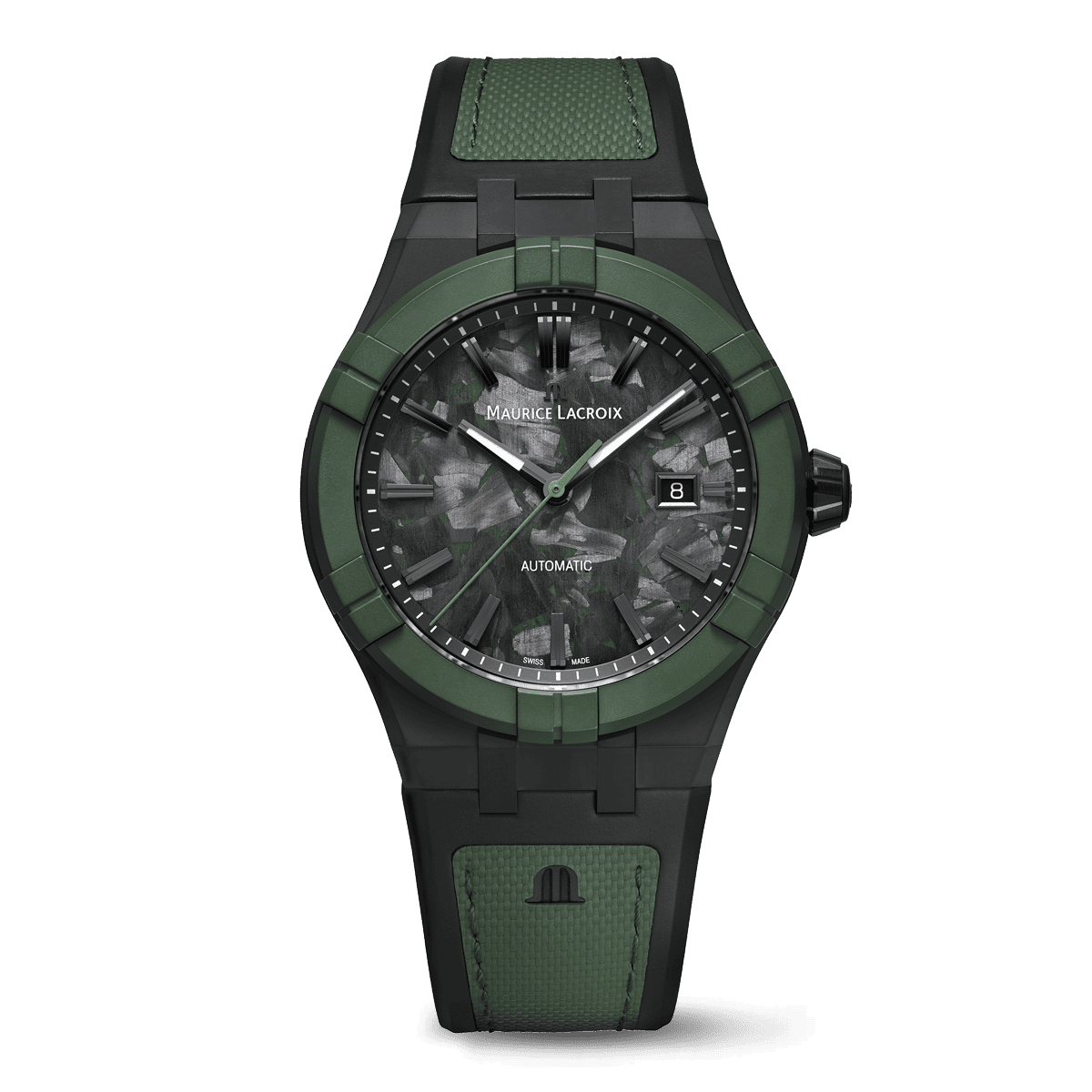 Maurice Lacroix Aikon-IC Frozen Carbon 43mm Green Dial Men's Watch AC6008-TTL50-630-2