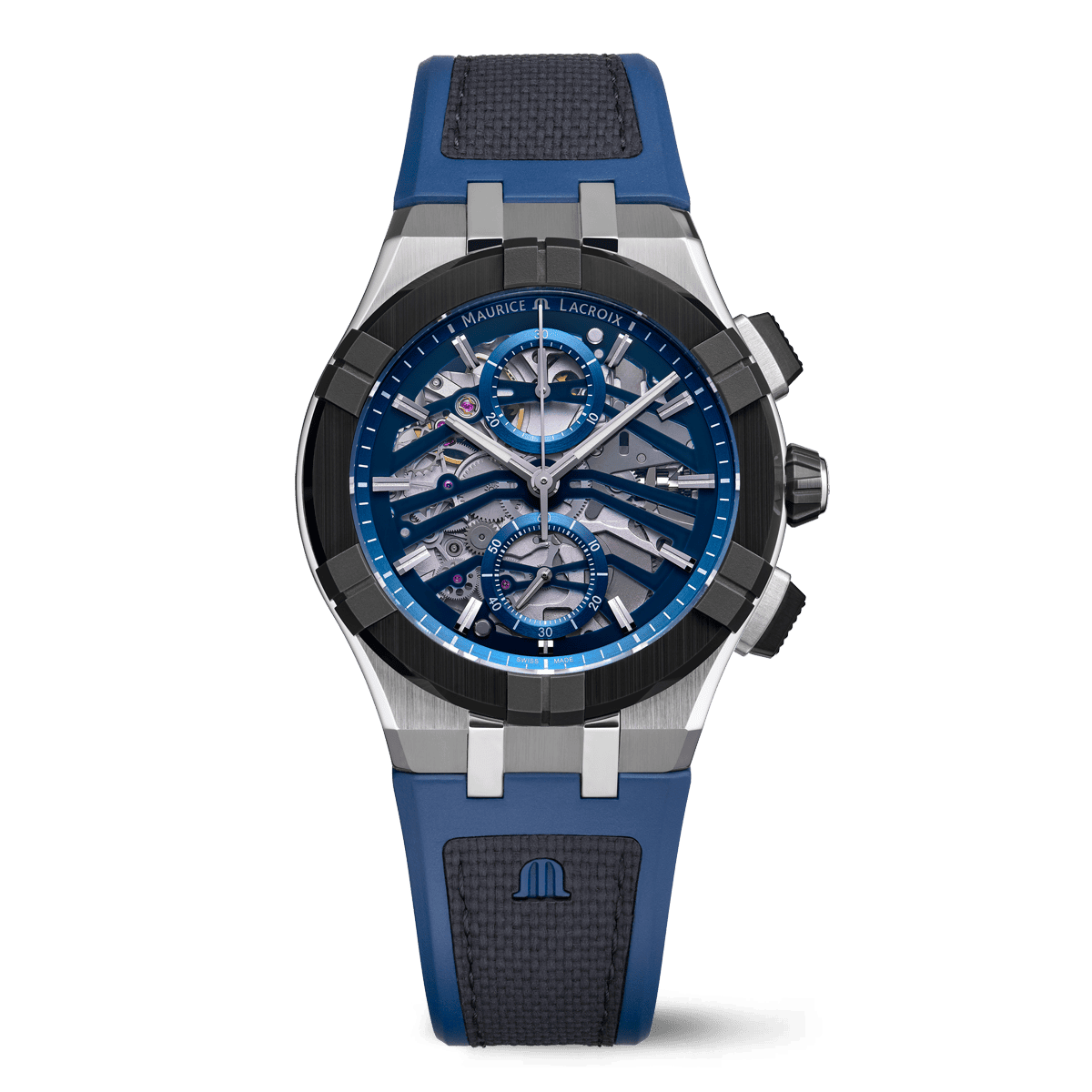 Maurice Lacroix AIKONIC Automatic Chronograph Skeleton 43mm Sapphire Dial Men's Watch AC8018-SSL20-030-4