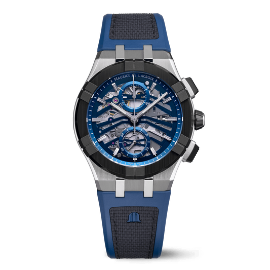 Maurice Lacroix AIKONIC Automatic Chronograph Skeleton 43mm Sapphire Dial Men's Watch AC8018-SSL20-030-4