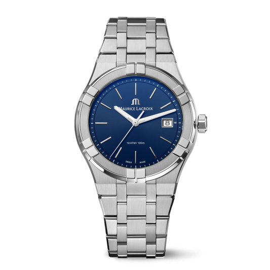 Maurice Lacroix AIKON Quartz Date 40mm Blue Dial Men's Watch AI1108-SS002-430-1