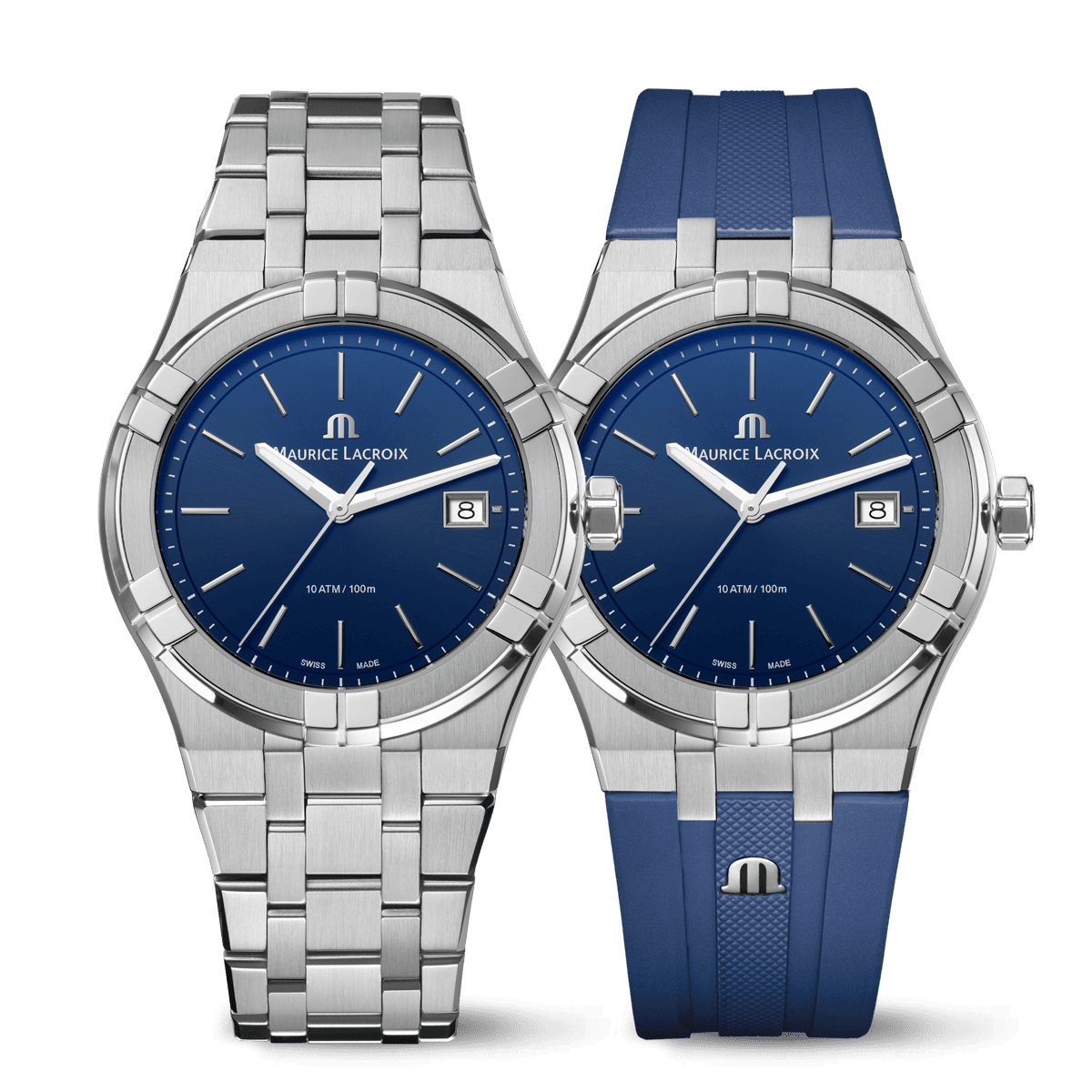 Maurice Lacroix AIKON Quartz Date 40mm Blue Dial Men's Watch AI1108-SS00F-430-C