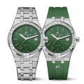 Maurice Lacroix AIKON Quartz Date 40mm Green Dial Men's Watch AI1108-SS00F-630-D