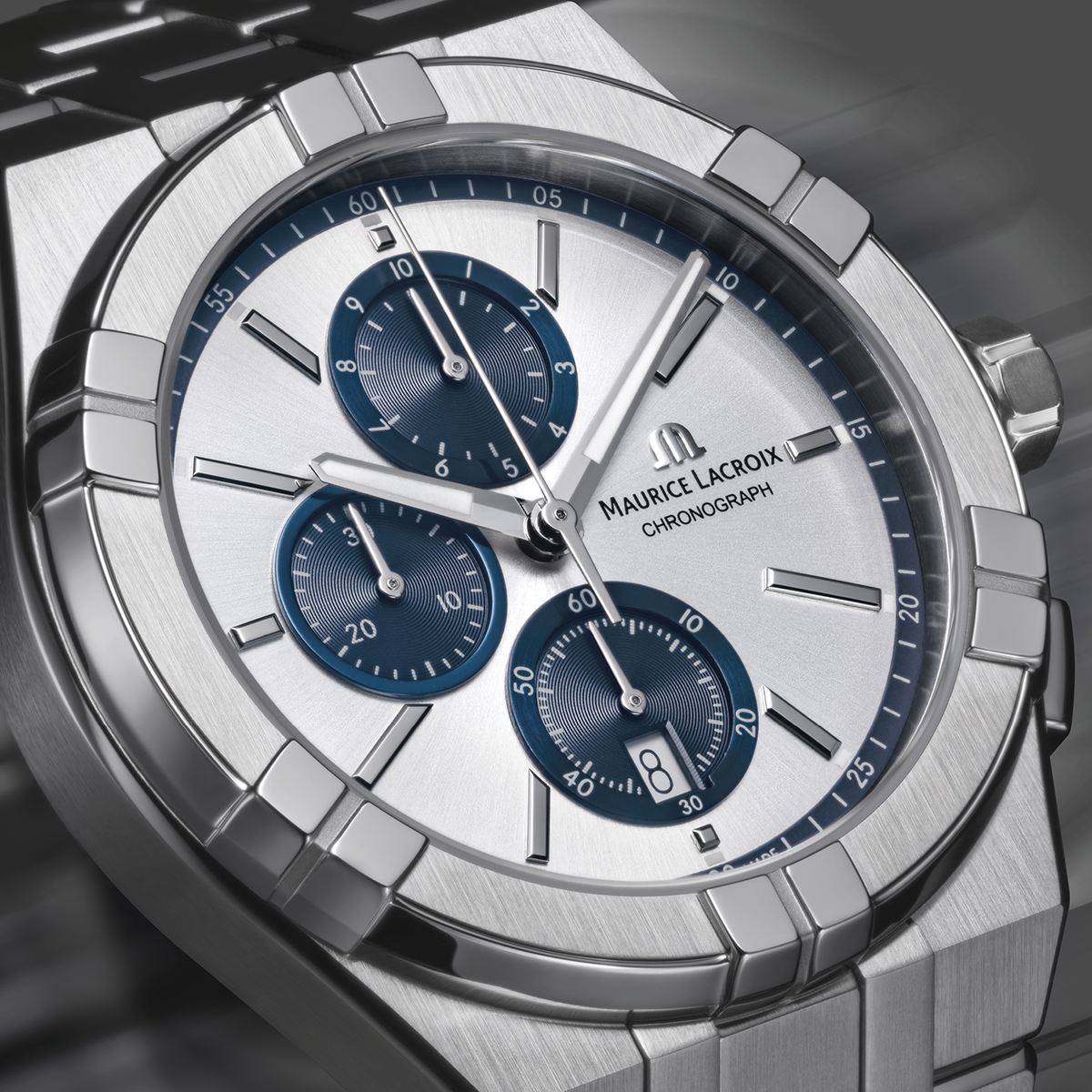 Maurice Lacroix AIKON Quartz Chronograph 42mm Grey Dial Men's Watch AI1118-SS002-230-1