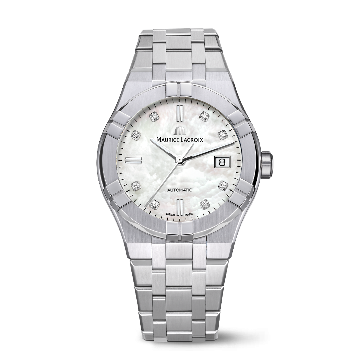 Maurice Lacroix AIKON Automatic Date 39mm White Mother of Pearl Dial Men's Watch AI6007-SS002-170-1