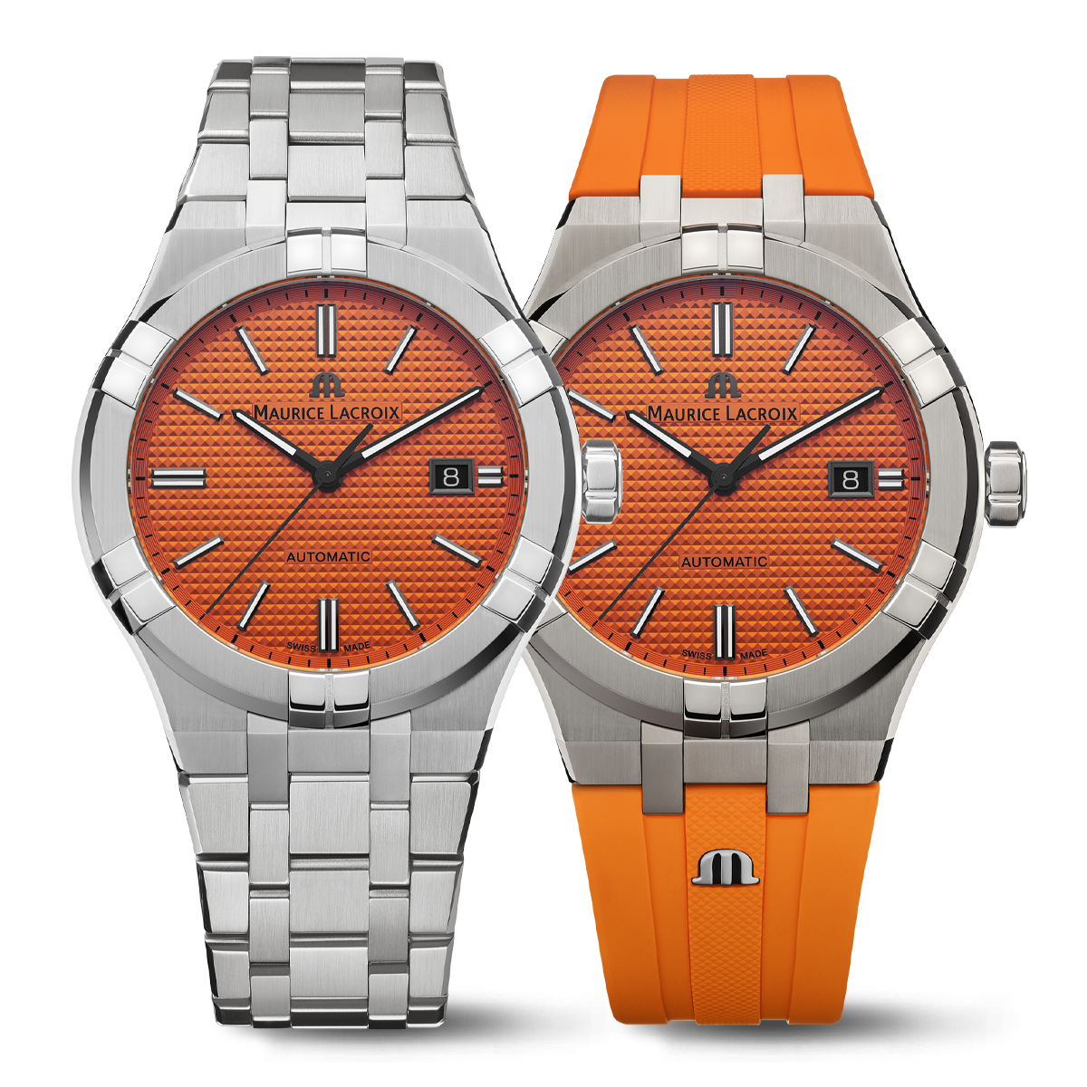 Maurice Lacroix AIKON Automatic Limited Summer Edition 42mm Orange Dial Men's Watch AI6008-SS00F-530-E