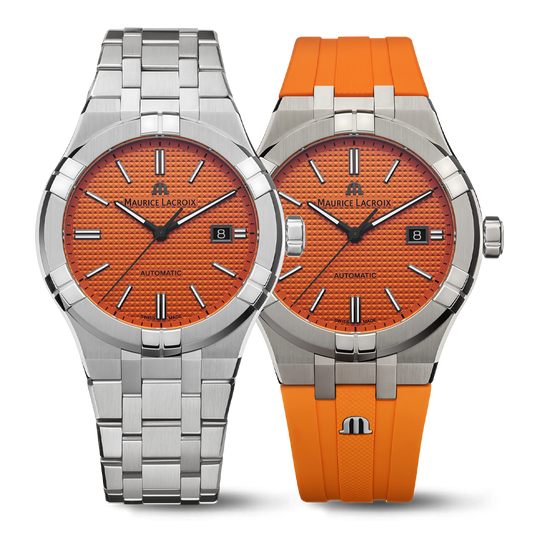 Maurice Lacroix AIKON Automatic Limited Summer Edition 42mm Orange Dial Men's Watch AI6008-SS00F-530-E