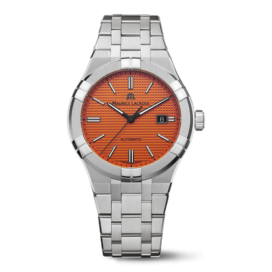 Maurice Lacroix AIKON Automatic 42mm Orange Limited Edition Men's Watch AI6008-SS00F-530-E