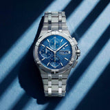 Maurice Lacroix AIKON Automatic Chronograph 42mm Blue Dial Men's Watch AI6218-SS002-430-1