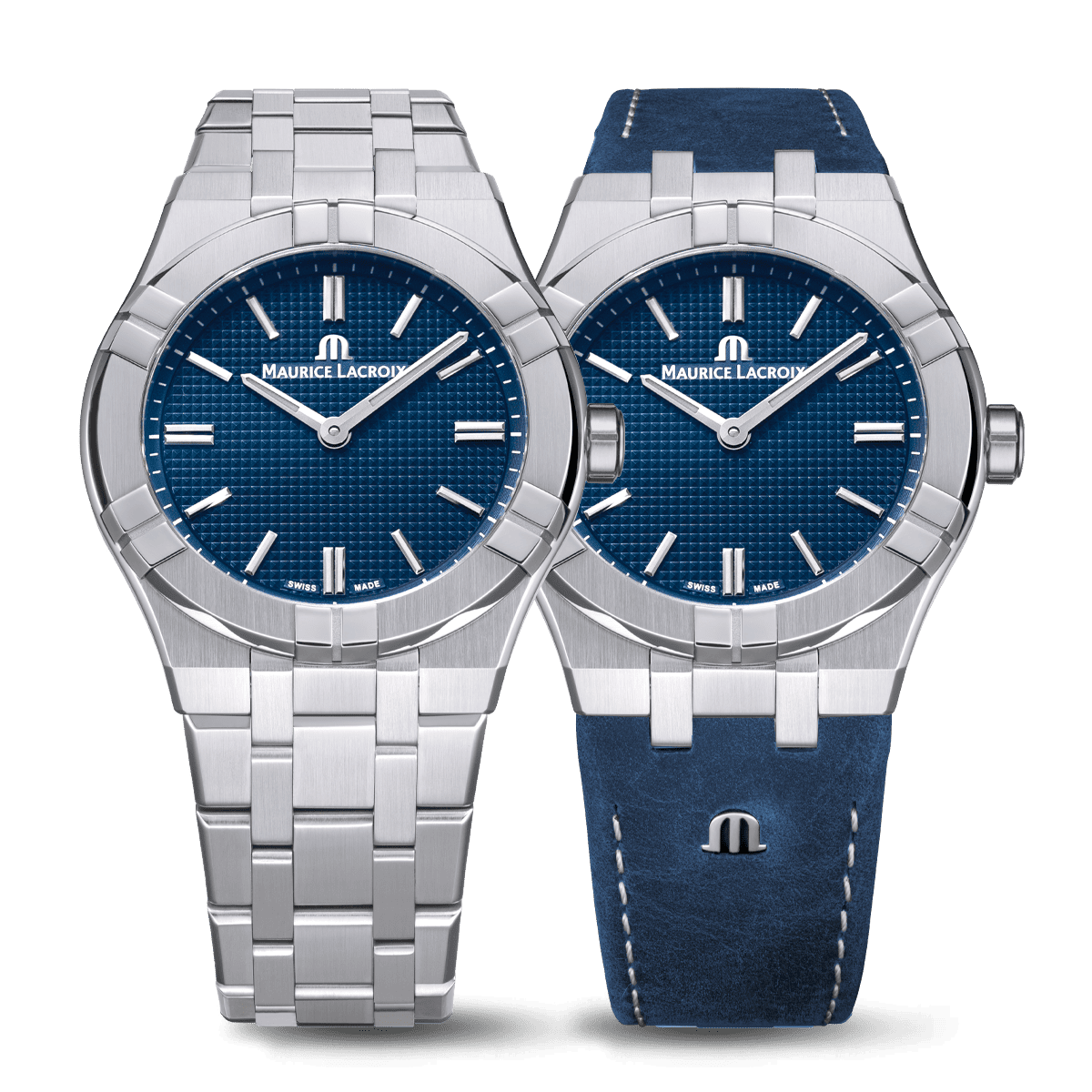 Maurice Lacroix AIKON Manual 39mm Collectors Edition Blue Dial Men's Watch AI7007-SS00E-430-C