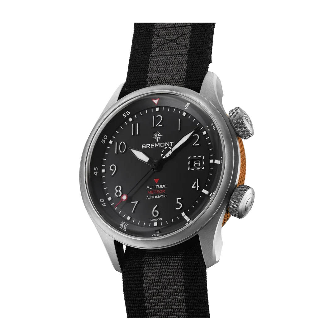 Bremont Altitude MB Meteor Orange Barrel 42mm Brushed Black Dial Men's Watch ALT42-MT-TI-BKOR-N-S