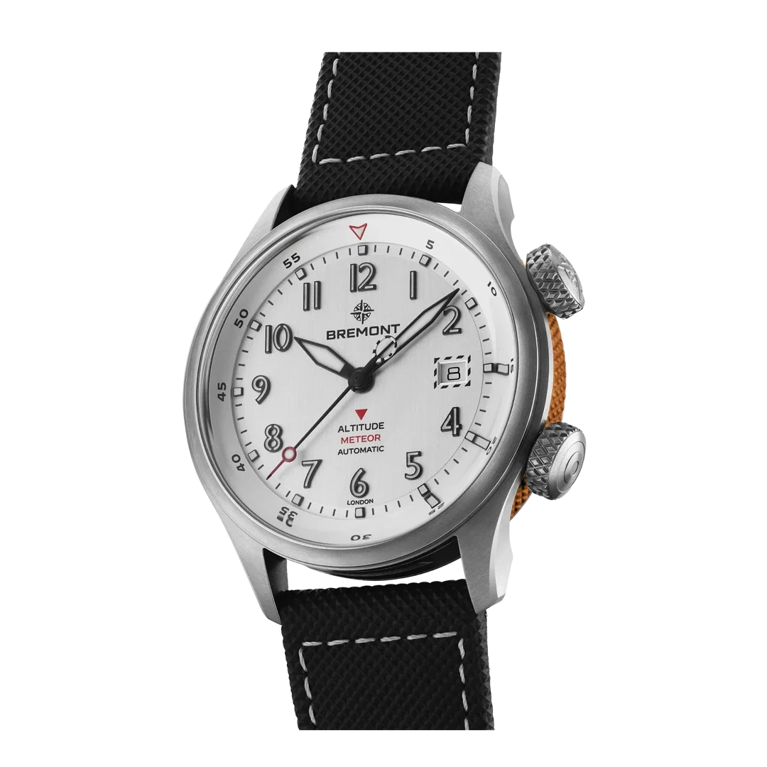 Bremont Altitude MB Meteor Orange Barrel 42mm Brushed Silver Dial Men's Watch ALT42-MT-TI-SIOR-L-S