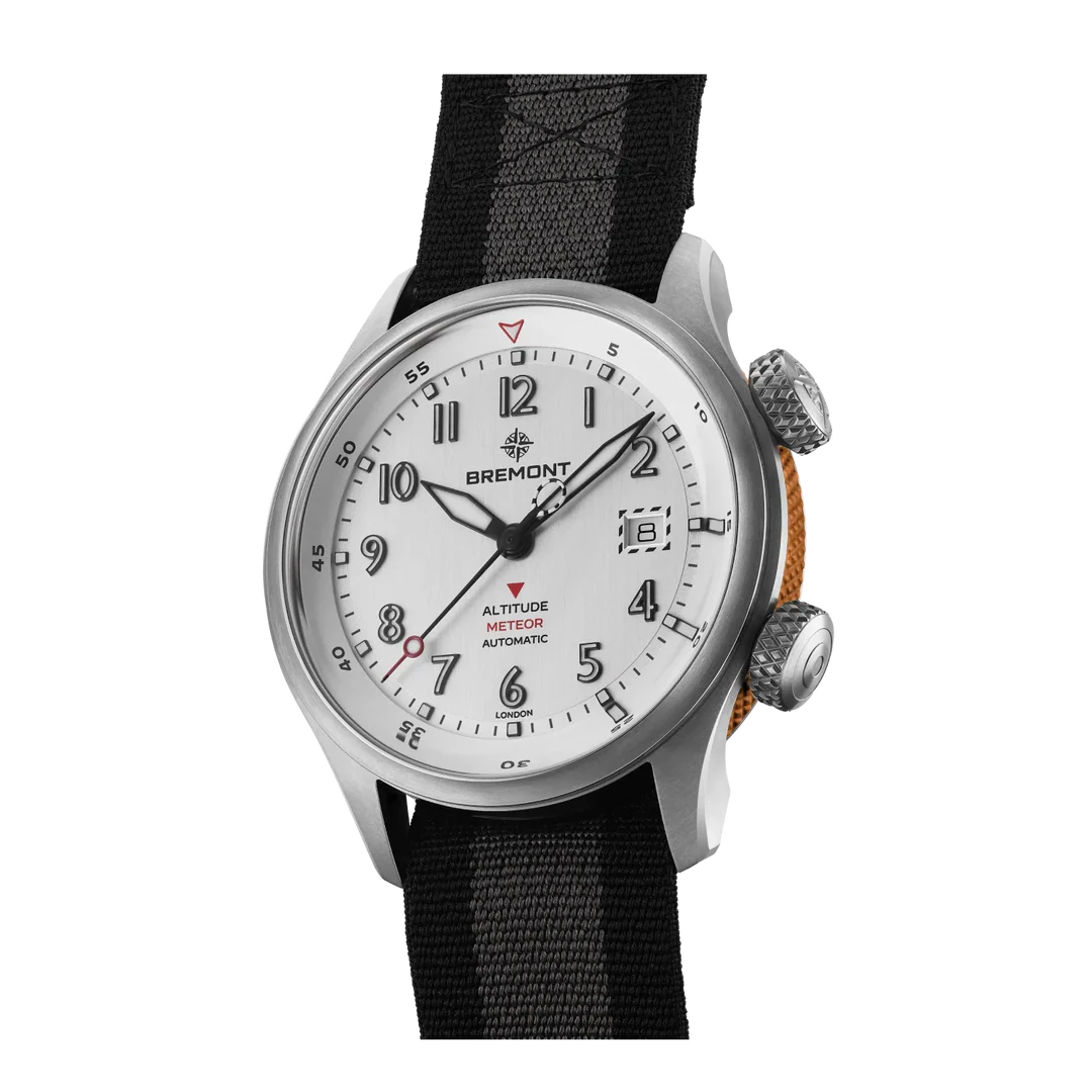 Bremont Altitude MB Meteor Orange Barrel 42mm Brushed Silver Dial Men's Watch ALT42-MT-TI-SIOR-N-S
