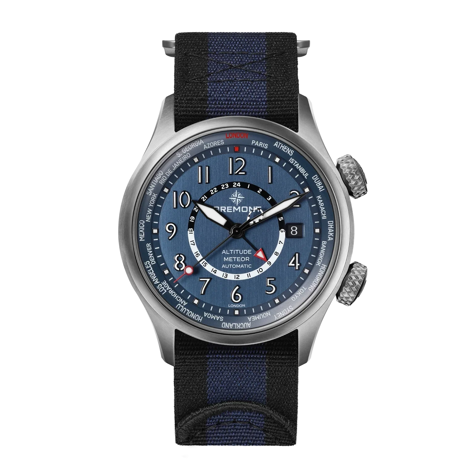 Bremont Altitude MB Meteor Time Zones 42mm Air Force Blue Dial Men's Watch ALT42-MT-Z-TI-BLBL-N-S
