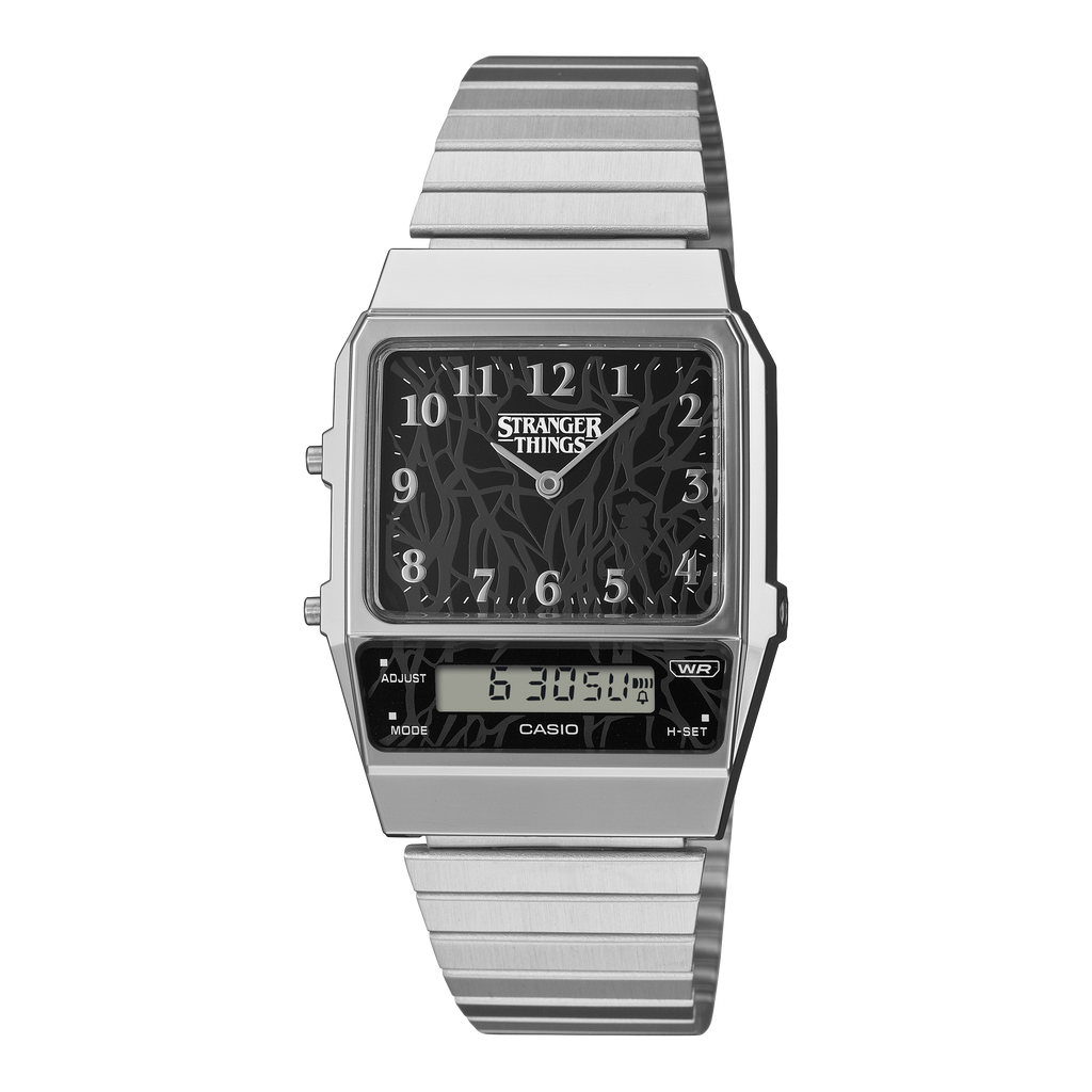 CASIO CLASSIC AQ-800EST-1AJR ストシン Casio Vintage Stranger Things 32.1mm Black Dial Men's Watch