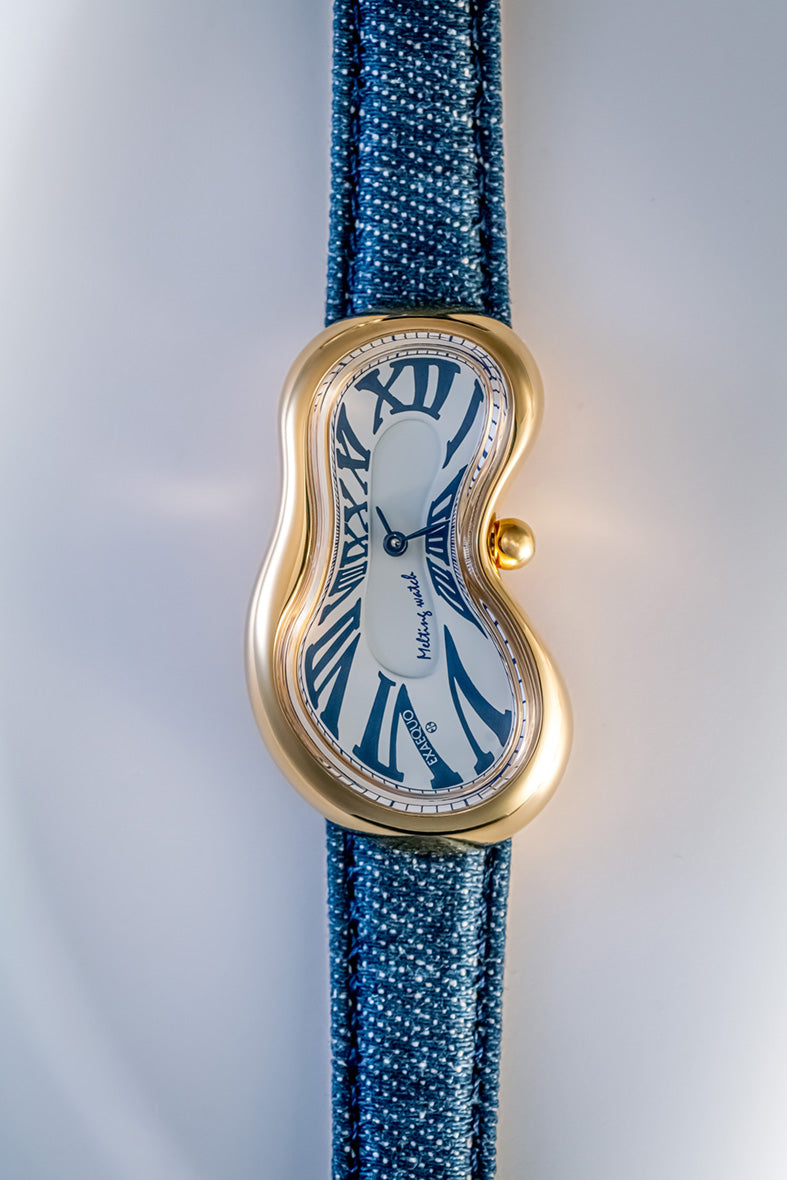 EXAEQUO Classic Melting Watch 28mm White Jeans Dial Men's Watch EX 0002.0012