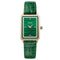 Balmain Eirini 25mm Rectangular Green Leather Strap Women's Watch B43949276