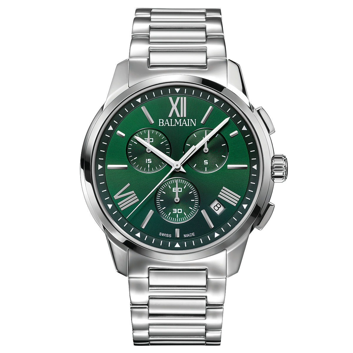 Balmain Madrigal 42mm Chronograph Green Dial Men's Watch B74813372