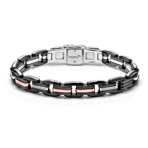 Baraka Men's 18K Rose Gold & Black Ceramic Bracelet with Black Diamonds