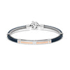 Baraka Men's 18K Rose Gold & Stainless Steel Blue Cable Diamond Bracelet