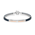 Baraka Men's 18K Rose Gold & Stainless Steel Blue Cable Diamond Bracelet