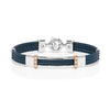Baraka Men's 18K Rose Gold & Steel Blue Cable Bracelet with White Diamonds