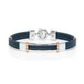 Baraka Men's 18K Rose Gold & Steel Blue Cable Bracelet with White Diamonds
