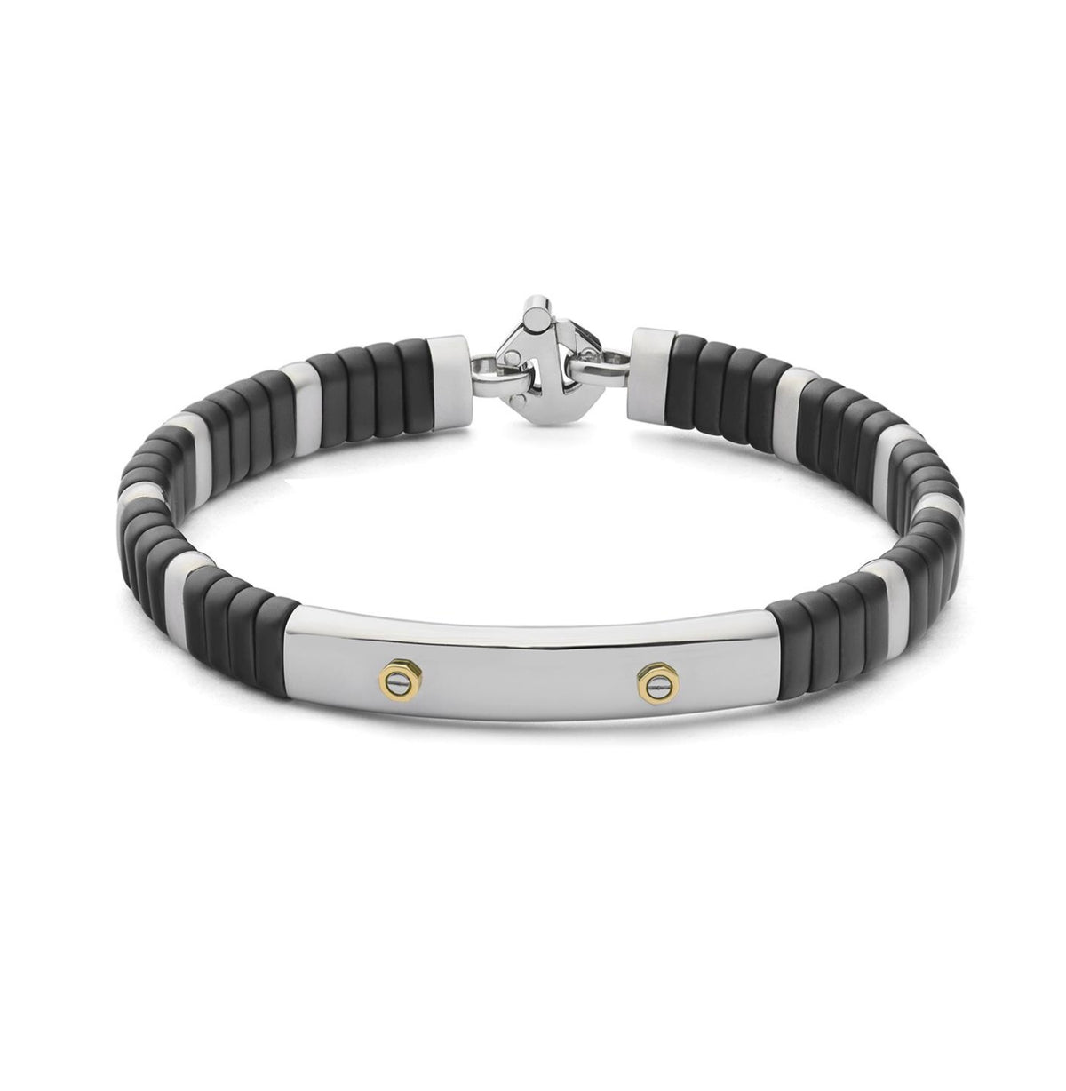 Baraka 18K yellow gold and ceramic diamond bracelet BR381201GILU