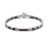 Baraka 18K rose gold and stainless steel diamond bracelet BR381401ROLU