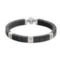 Baraka Men's 18K Yellow Gold Black Ceramic Diamond Bracelet