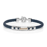 Baraka 18K rose gold and steel cable bracelet with white diamonds BR332001RODB