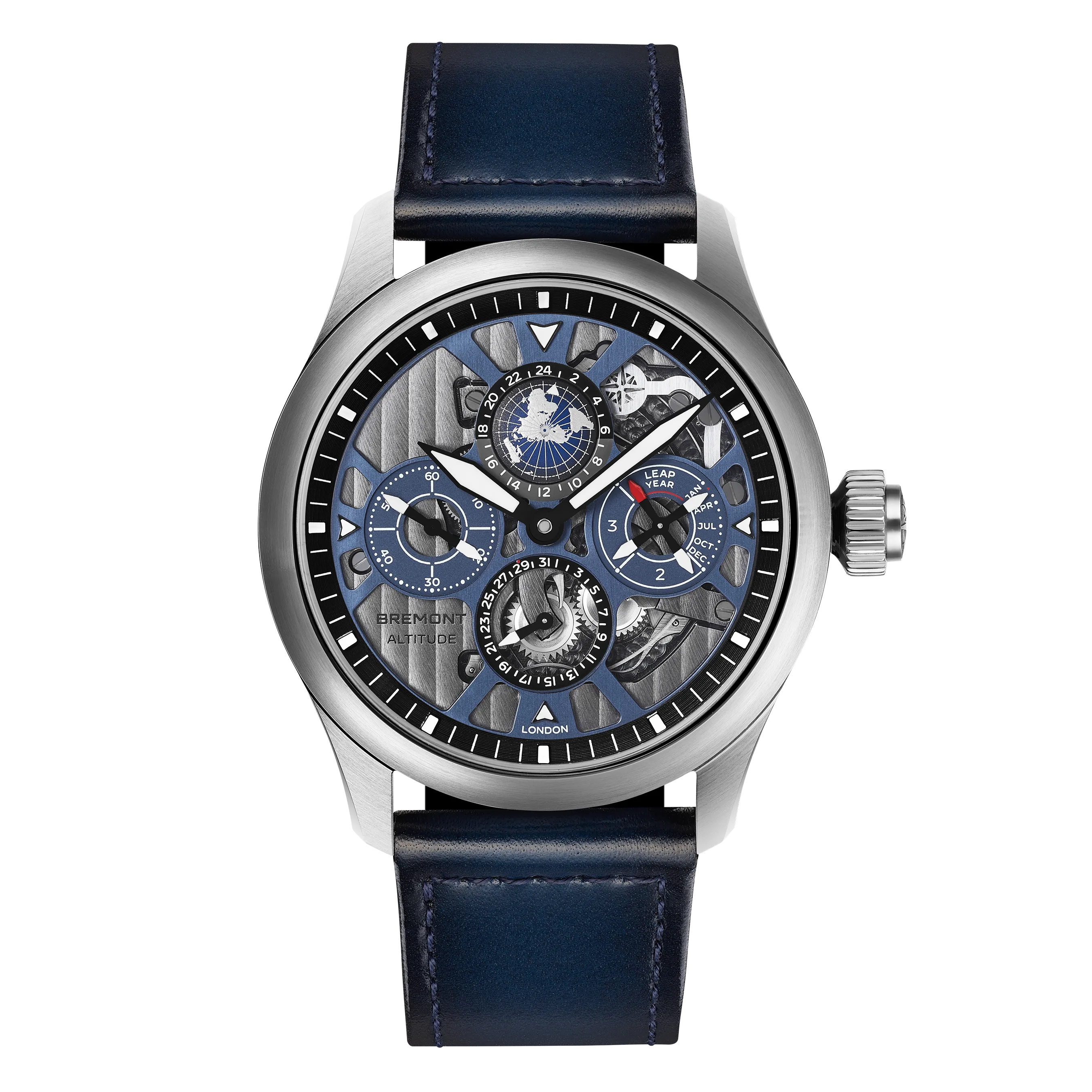 Bremont Altitude Perpetual Calendar GMT 42mm Blue Skeleton Dial Men's Watch ALT42-PER-TI-BLSKL-B