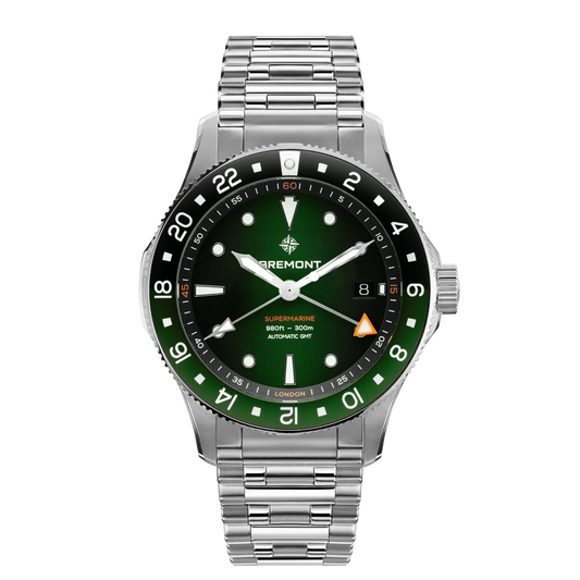 Bremont Supermarine 300M GMT, 'Tundra' Green 40mm Green Dial Men's Watch SM40-GMT-SS-GNBK-B